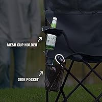 Vista 8 de Coleman Portable Camping Chair with 4-Can Cooler, Cushioned Seat & Back with Side Pockets & Cup Holder, Carry Bag Included, Great for Camping