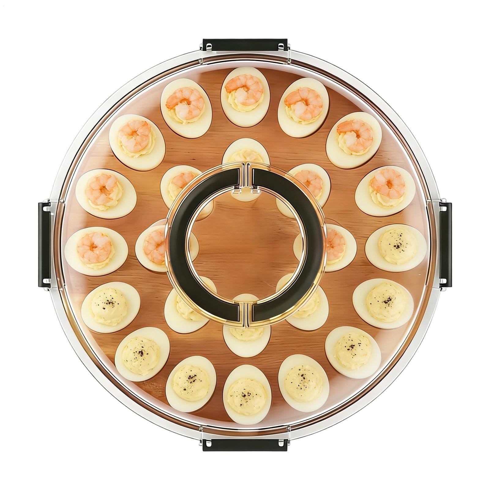 Bandejas Para Huevos Rellenos Bandeja Con 24 Ranuras Y Tapa | Plato Para Huevos Rellenos Para Acción de Gracias Pascua Cenas Buffet Cocina Hogar Aperitivo Mostrador Mesa Catering
