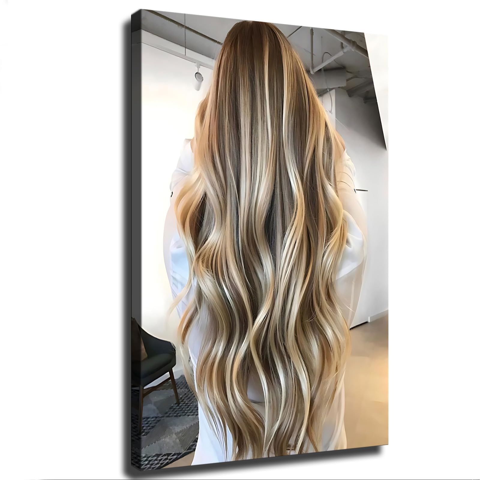 BybiO Hairdresser Hair Salon Hairstyle Poster and Prints Fashion Hair Colour Canvas Wall Art Modern Painting Aesthetic Picture Salon Decor (12×18inch,