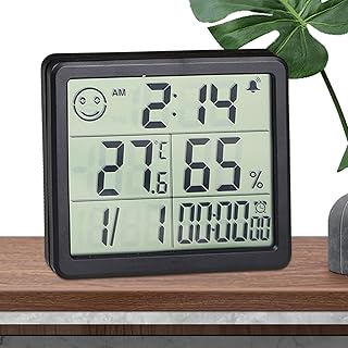 Hygrometer Indoor Humidity - LED Display Room Humidity Meter Digital Indoor Temperature Monitor with High Precision,Fast Refresh Hygrometer for Aquarium, Living Room, Bedroom Silian