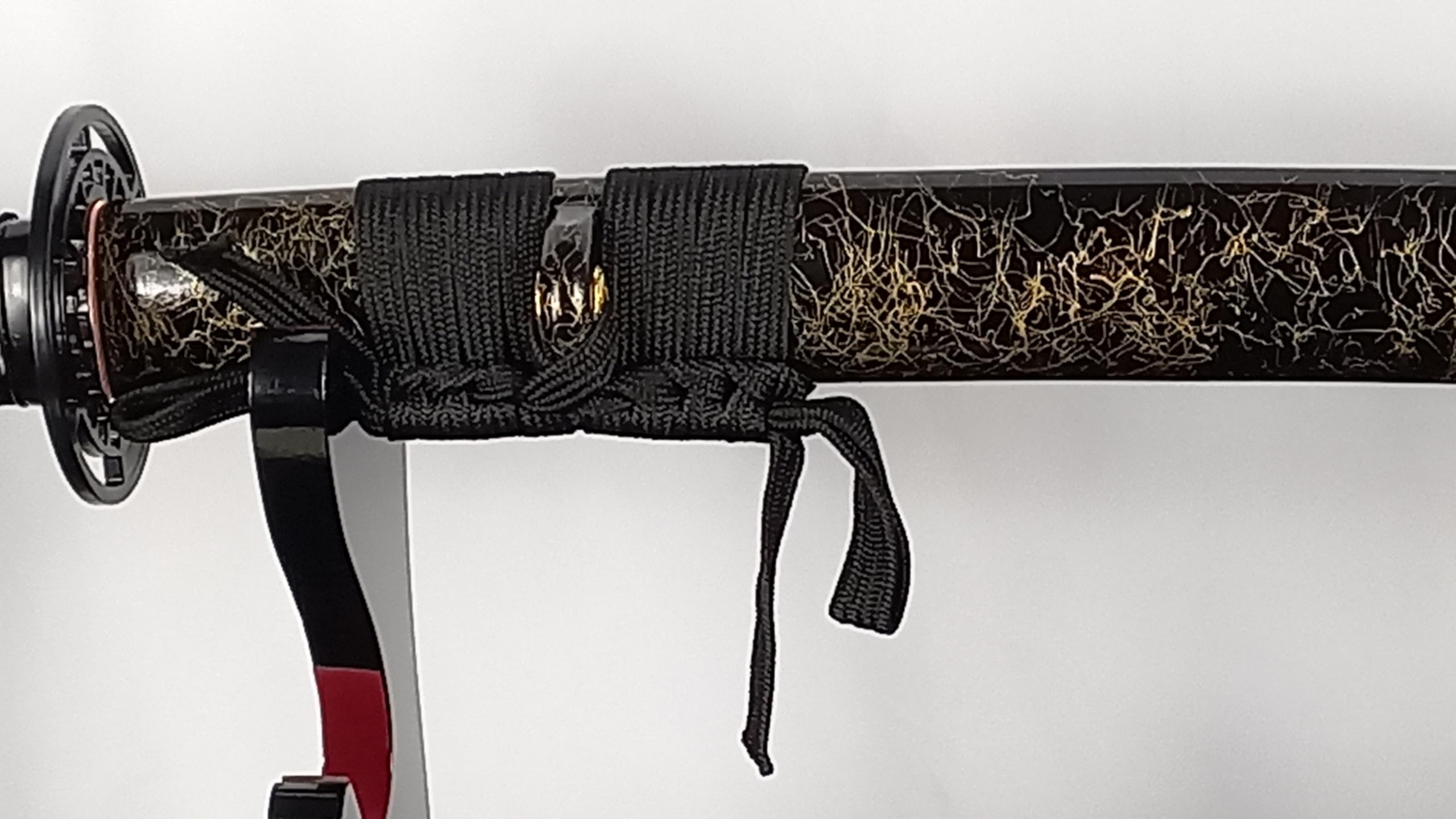 Generisch Osaka Katana Samurai Schwert - scharf, echt & handgeschmiedet - gefaltetes Katana Schwert ohne Ständer - echter Japanischer Kohlenstoffstahl - Schwarz (Black) Deko Katanas