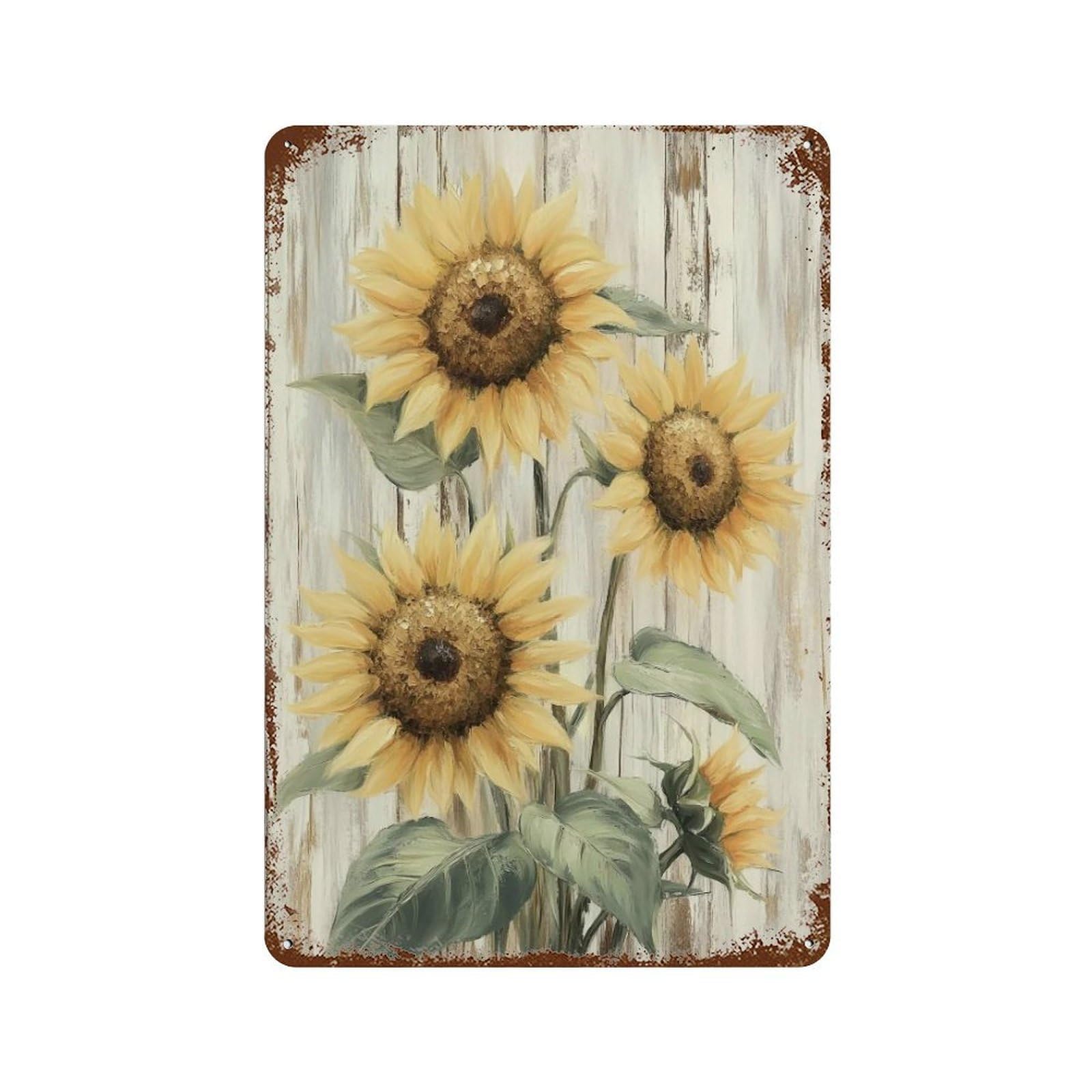YHGERTKU Cottage Sunflowers 02 Wall Art Retro Iron Vintage Metal Tin Sign Poster Modern Decor for Living Rooms Gift 30x20cm