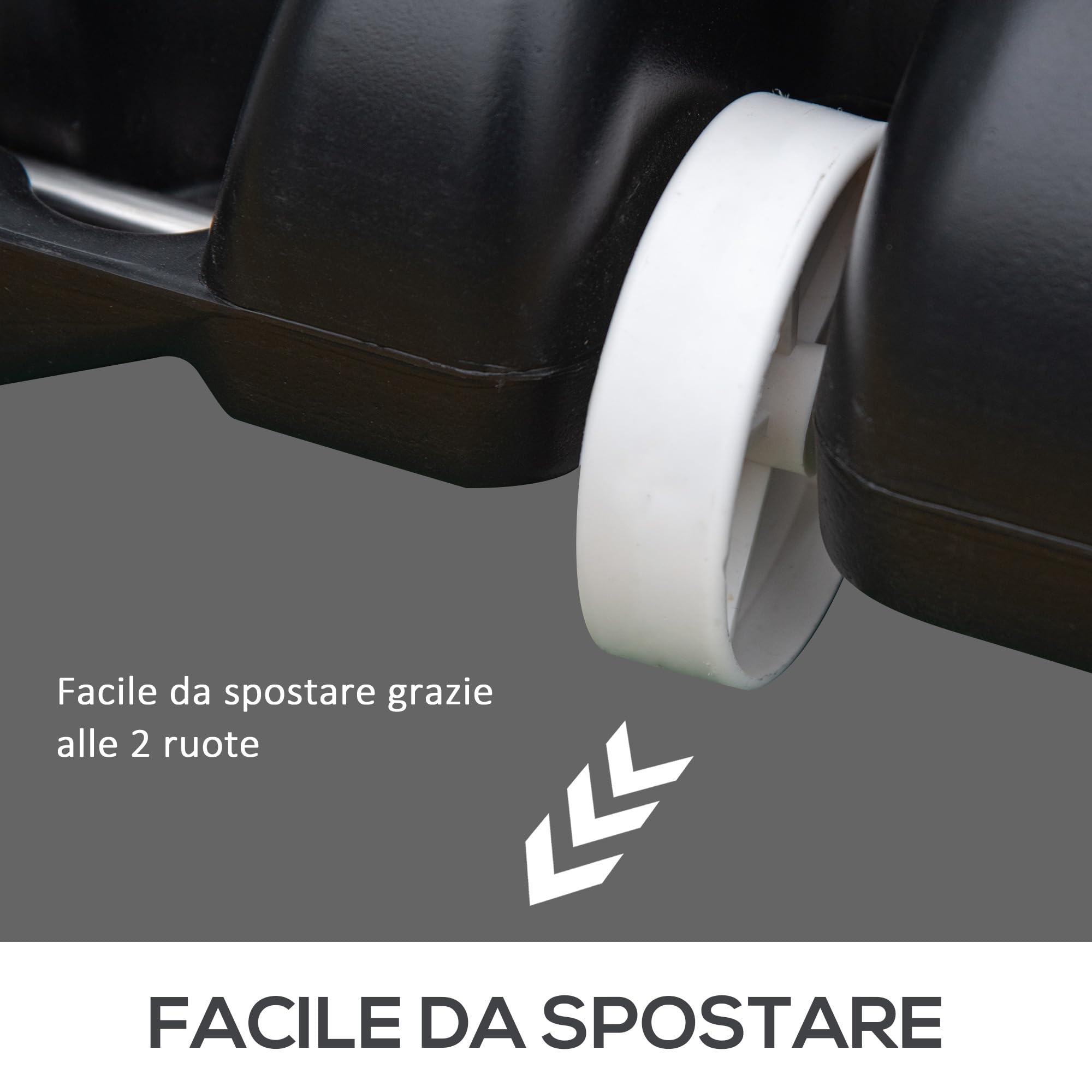 HOMCOM Canestro da Basket per Adulti con Ruote, Regolabile in Altezza 260-310 cm, Canestro Basket da Esterno e Interno con Tabellone e Supporto in Plastica, Bianco