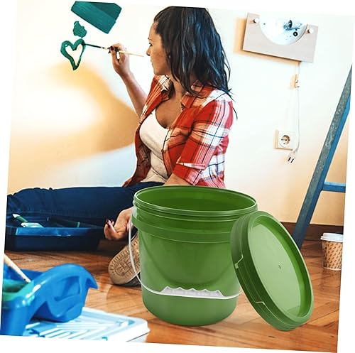 Miniatura 4 de OSALADI Cubo de pintura de plástico, cubos de plástico con asas, cubo de arena para mascotas, cubo científico, contenedor de pintura con tapas, cubo