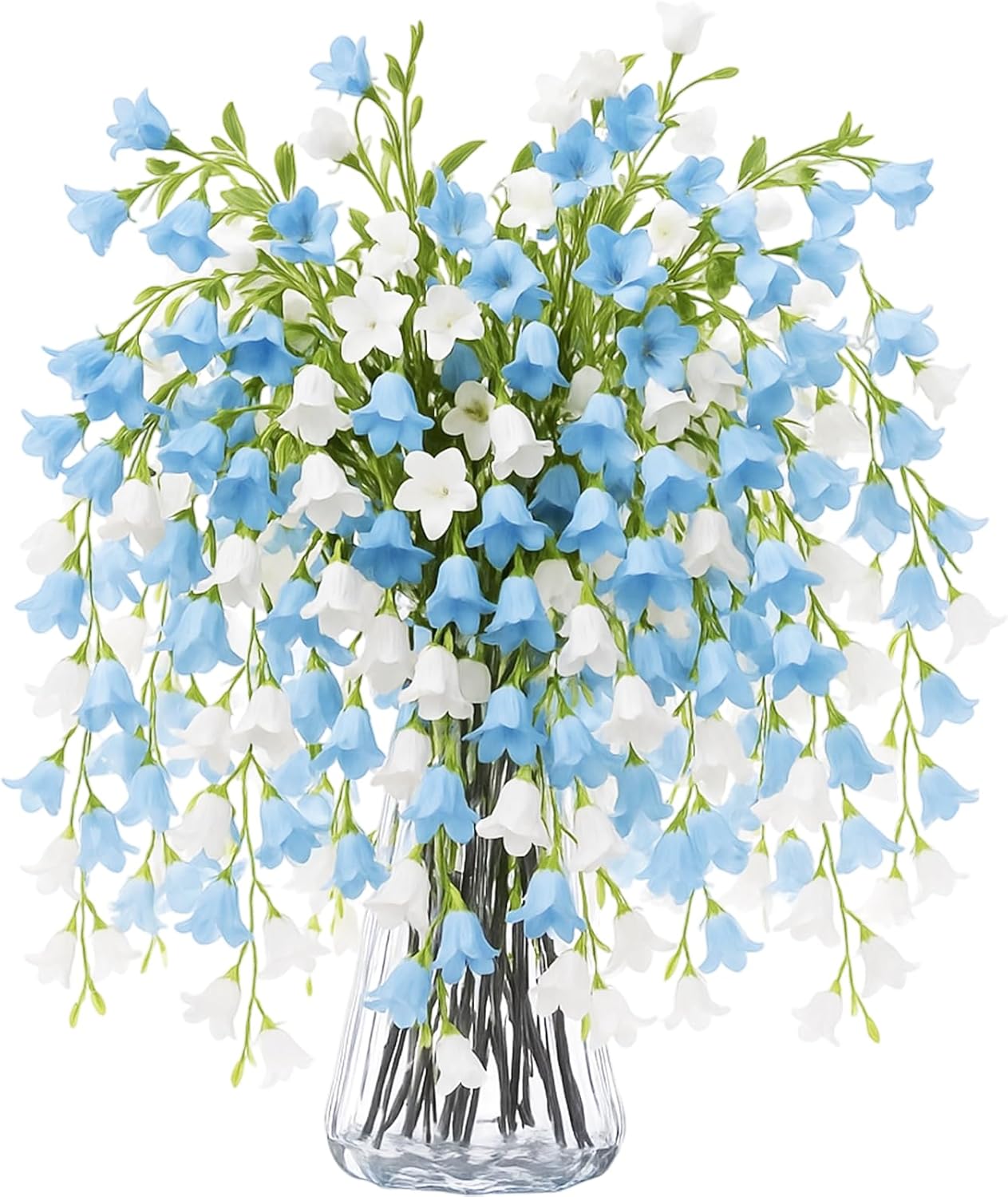 Thiccywoov 8 Pack Artificial Lily of The Valley Flowers, 3.6 ft Long Stem Faux Hanging Flowers Garland for Tall Vase Wedding Backdrop Room Patio Garden Event Decor(White, Pink, Light Purple, Rose Red)