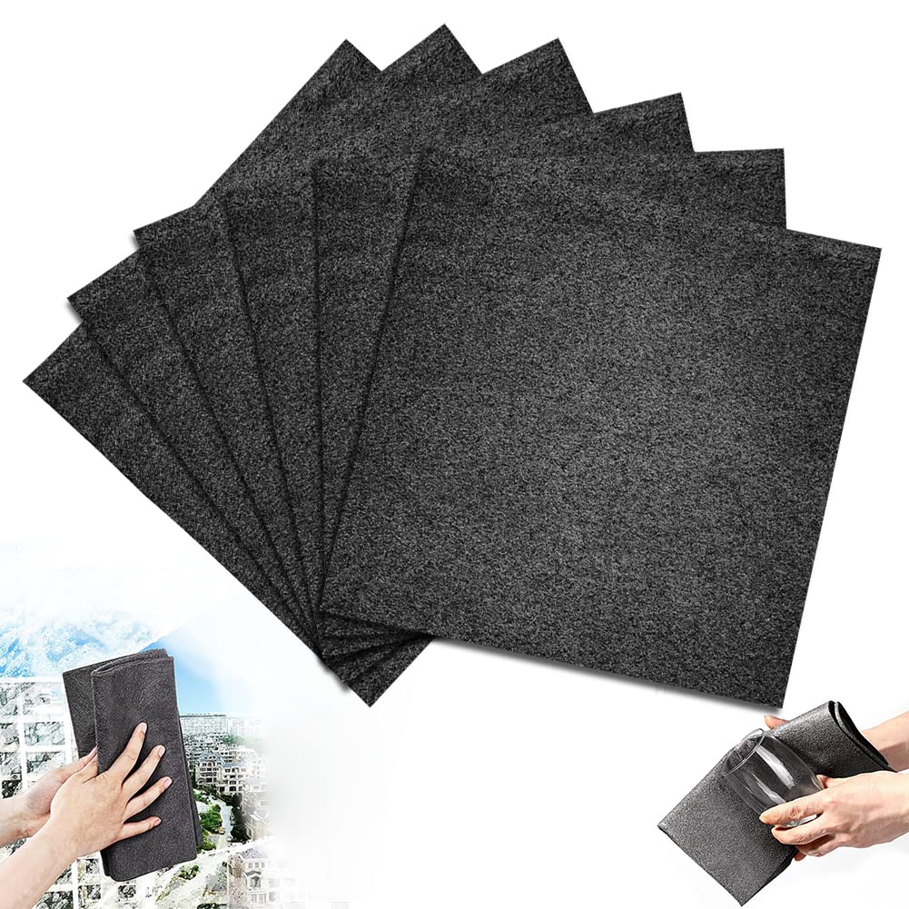 6 Pcs Thickened Magic Cleaning Cloth,Microfiber Cleaning Cloth,Streak Free Reusable Microfiber Cleaning Rags for Dusting,Windows,Kitchenware,Cars