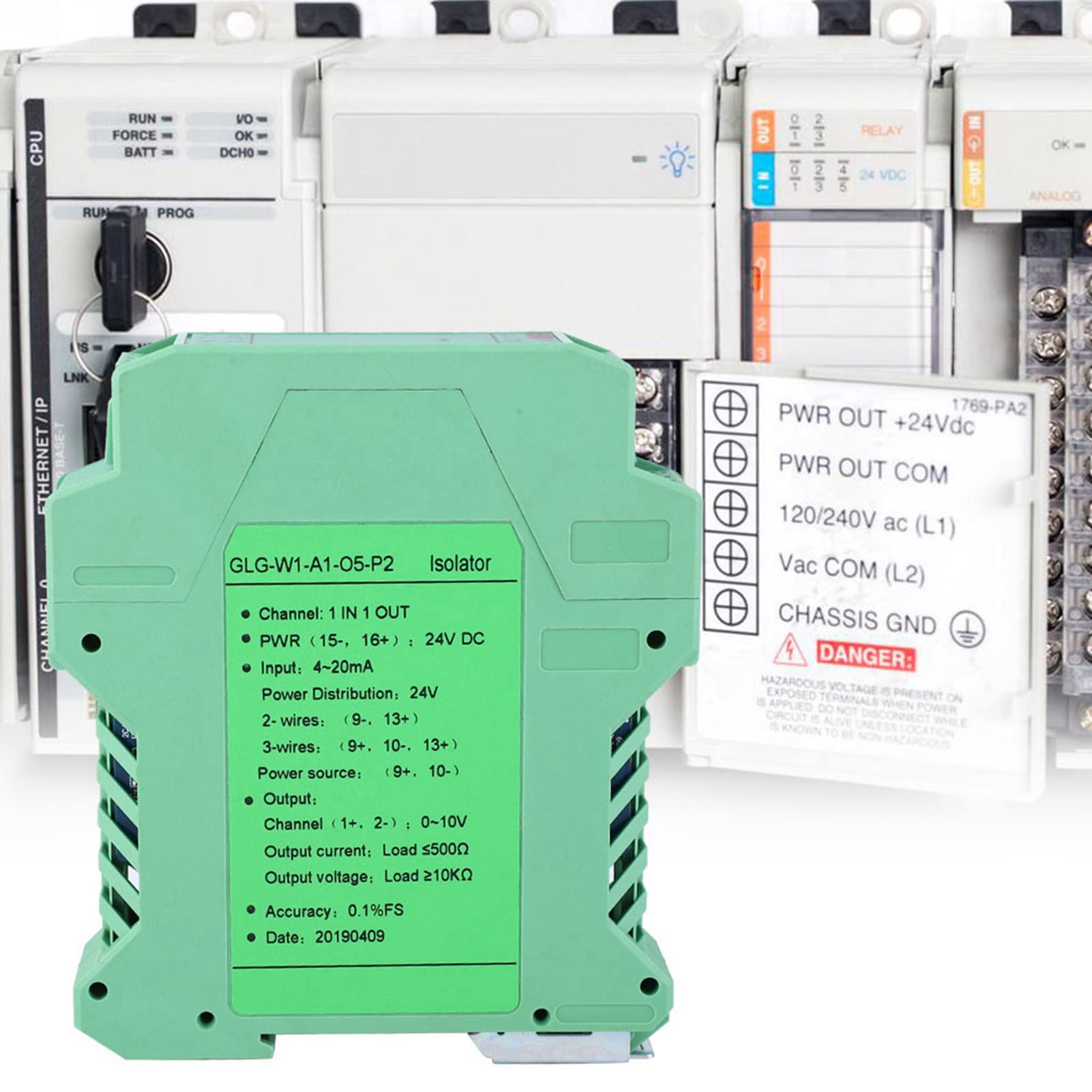 ANKROYU GLG DC Signal Conditioner, DC Current Signal Isolator Transmitter, Low Power Consumption PLC Detect Signal Conditioner for Mechanical Equipment (One Input and one Output 4-20mA to 0-10V)