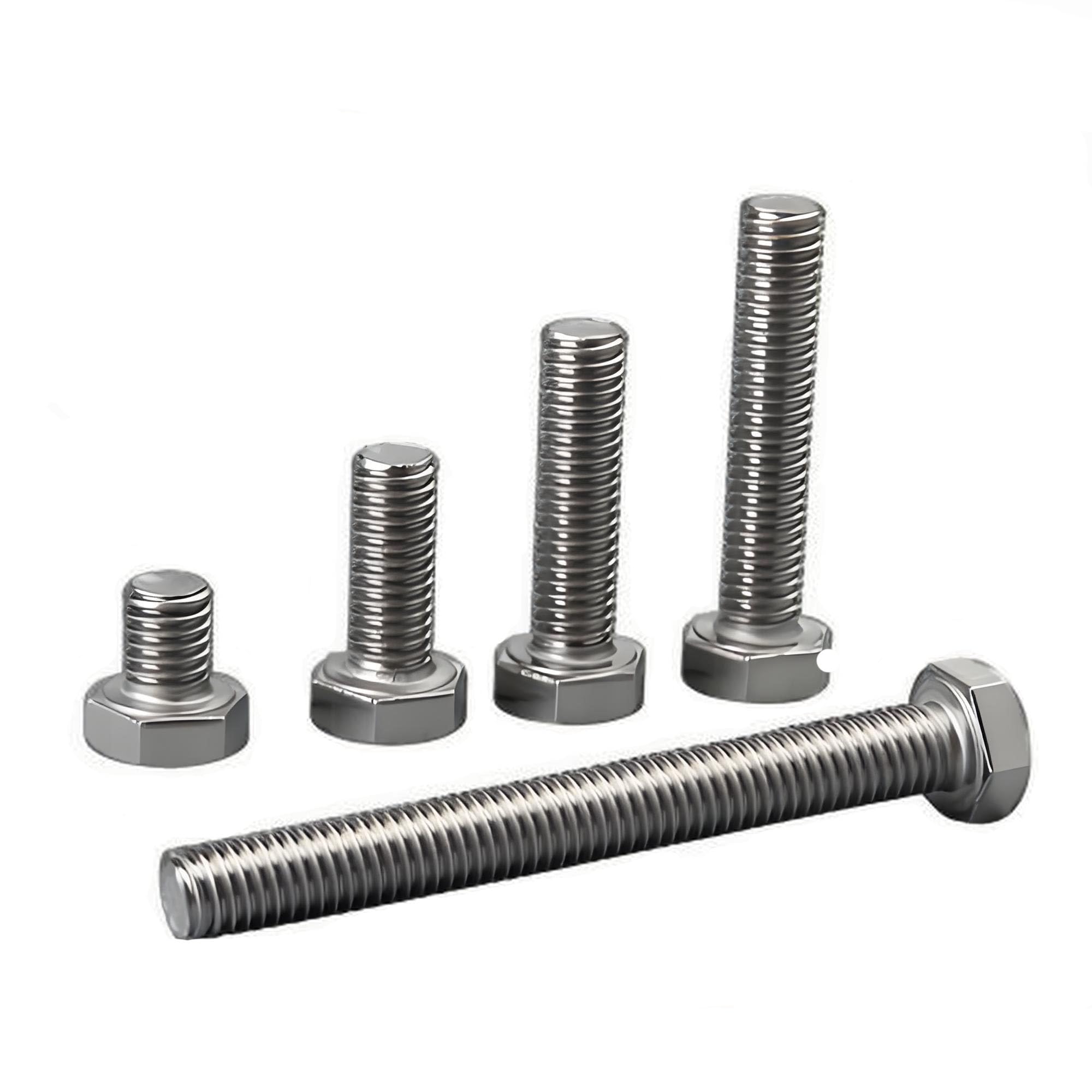 M6 x 10mm Hex Head Full Threaded Screw Bolt, 304 Stainless Steel M6-1.0 Hex Bolt, Qty 50