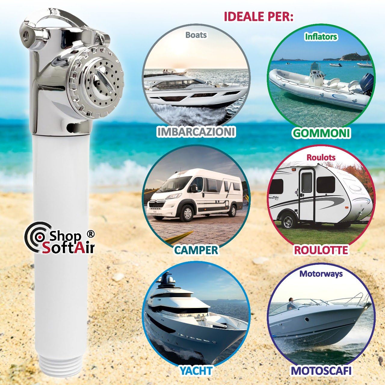 Kit De Douche Pour Bateau En Acier Inoxydable 304 - Avec Tuyau De 2,5 M Et Support Mural - Économie D'eau - Pour Camping-car, Van