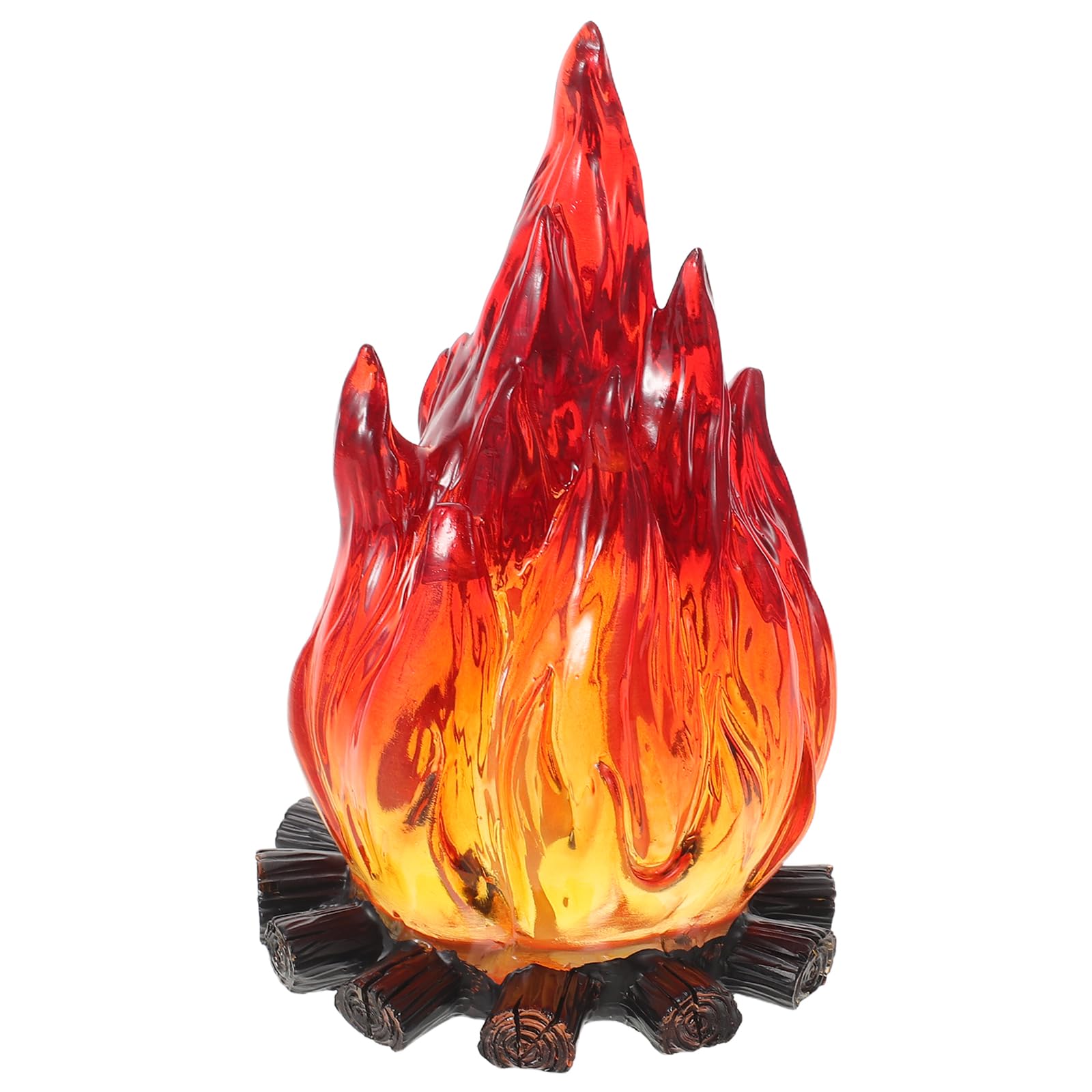 Lámpara de Mesa Noche con Luz de Llama Artificial Simulada, sin Llama, Decoración LED para Chimenea, Luz Nocturna Fogata Portátil para Interiores y Exteriores, Ambiente Cálido
