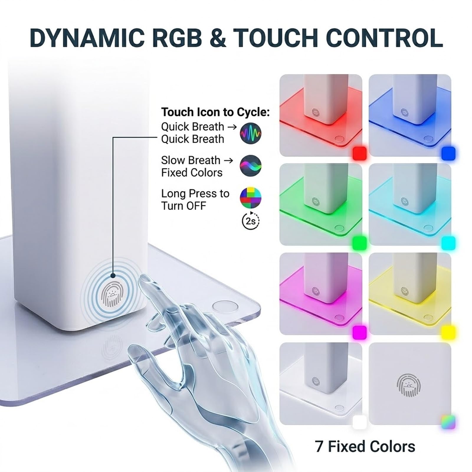 RGB Charging Dock Compatible with Meta Quest 3S/3/2,Vertical VR Headset Charger & Controller Holder with Adjustable Tray (White) — view 3