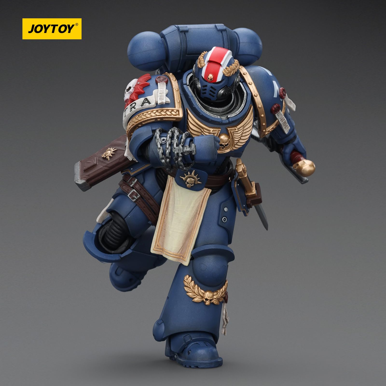 JOYTOY Warhammer 40k Ultramarines Titus con Laurels of Victory 1/18 Figura de acción Colecciona y muestra modelo
