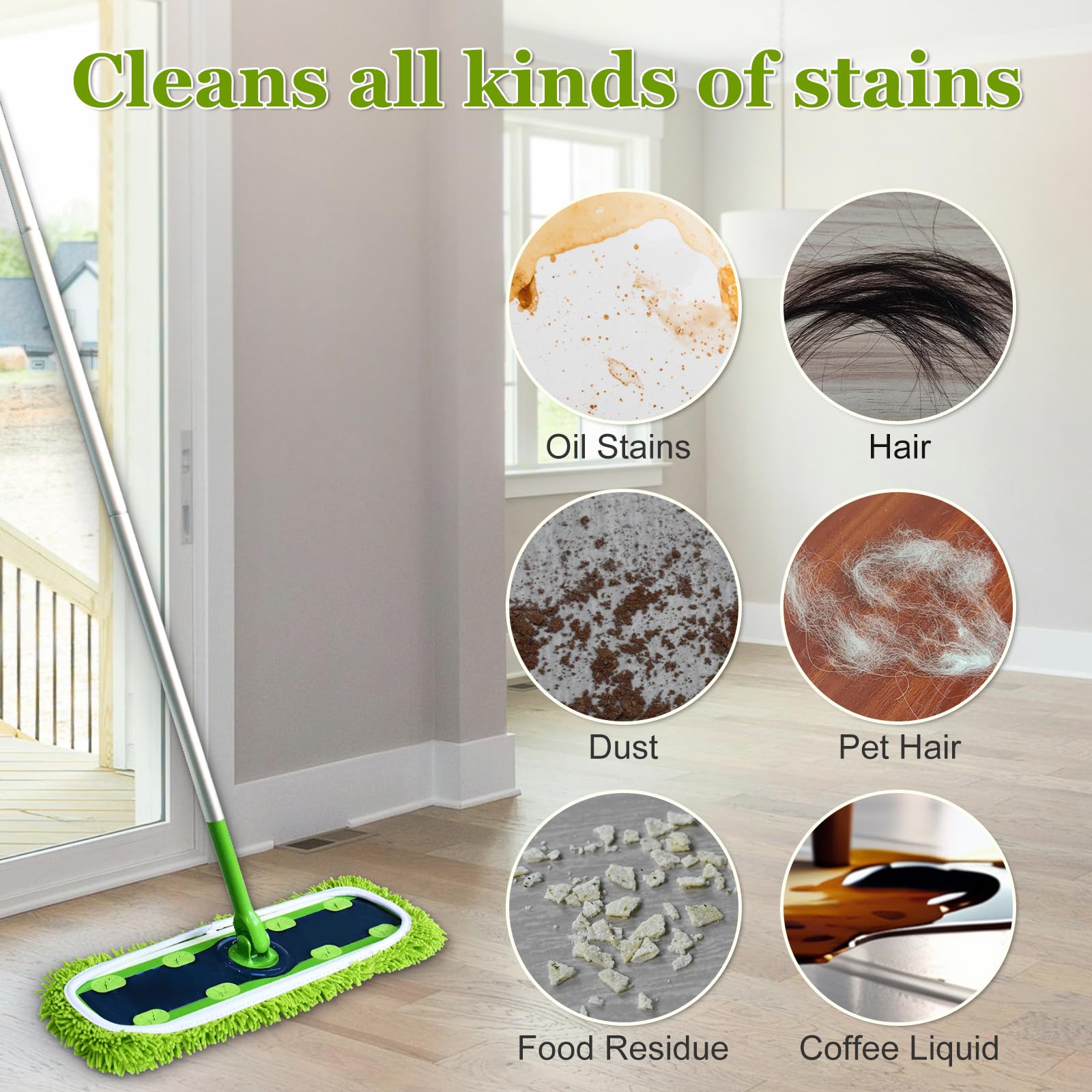 Almohadillas XL compatibles con Swiffer XL Sweeper, paños de barrido en seco XL, recambios de almohadillas húmedas XL, paños de microfibra lavables reutilizables para limpieza de suelos de madera dura
