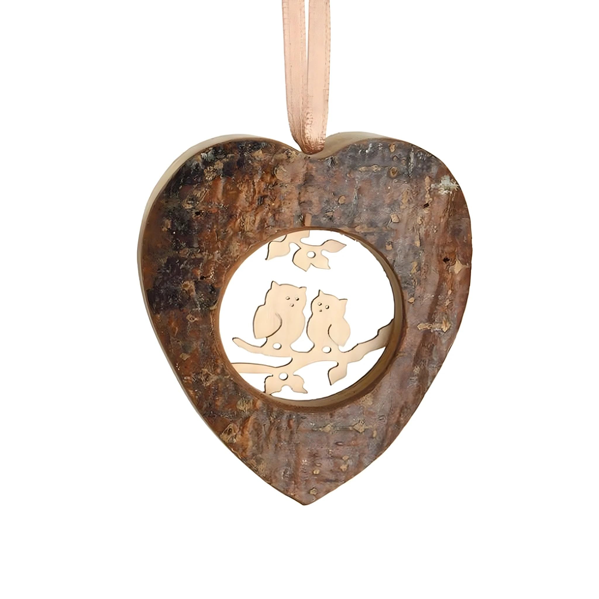Dolfi | Natural Bark Heart in Wood 10 cm | Natural Wood in Val Gardena | Nativity Figure