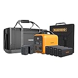 Runhood Solar Generator Rallye 600 Pro, 1296Wh Portable Power Station With RUNHOOD Carrying Case Bag&4 Hot Swappable Batteries, 110V/600W AC Outlet for Outdoors Camping, Home Use, Emergency, CPAP RALLYE 600 Pro Upgraded