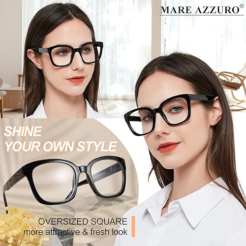 Miniatura 8 de MARE AZZURO Lentes de lectura cuadrados grandes +4.00 para mujeres de gran tamaño 1.0 1.25 1.5 1.75 2.0 2.25 2.5 2.75 3.0 3.5 4.0 5.0 6.0 (leopardo,