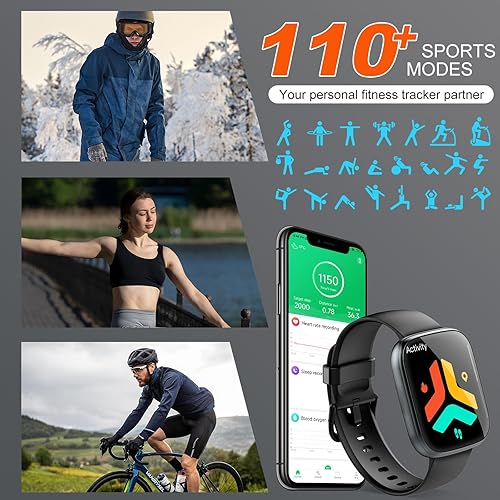 Miniatura 3 de Reloj inteligente para hombres y mujeres (respuestahacer llamadas), reloj de fitness con pantalla táctil HD de 1.95 pulgadas con monitor de