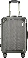 Mala Bordo 10kg Bagagem de Mão Expansivel Padrão ANAC com 4 Rodas duplas 360° Cadeado AntiFurto Mala de Viagem Alça Lateral com Divisória, Leve Resistente (prata) (CINZA)