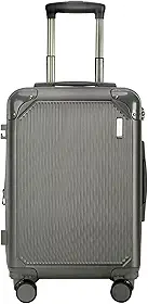 Mala Bordo 10kg Bagagem de Mão Expansivel Padrão ANAC com 4 Rodas duplas 360° Cadeado AntiFurto Mala de Viagem Alça Lateral com Divisória, Leve Resistente (prata) (CINZA)