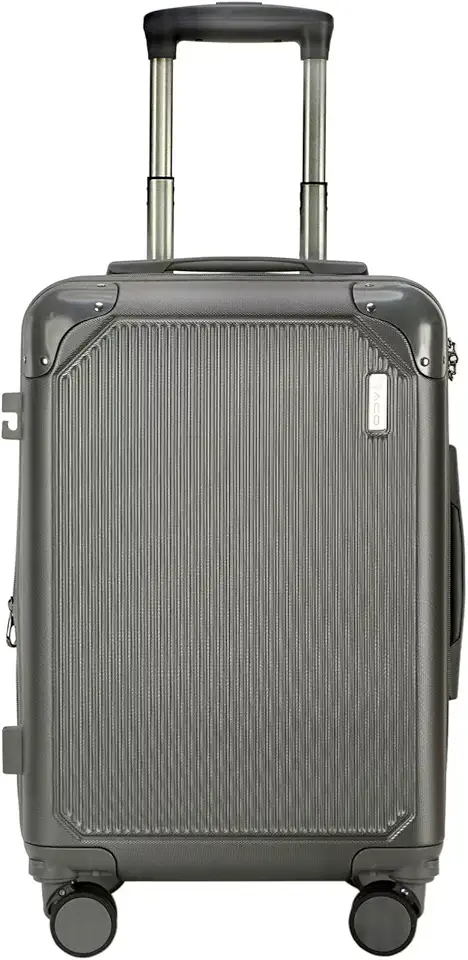 Mala Bordo 10kg Bagagem de Mão Expansivel Padrão ANAC com 4 Rodas duplas 360° Cadeado AntiFurto Mala de Viagem Alça Lateral com Divisória, Leve Resistente (prata) (CINZA)