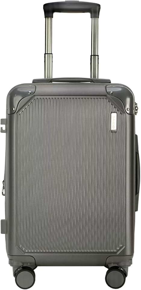 Mala Bordo 10kg Bagagem de Mão Expansivel Padrão ANAC com 4 Rodas duplas 360° Cadeado AntiFurto Mala de Viagem Alça Lateral com Divisória, Leve Resistente (prata) (CINZA)