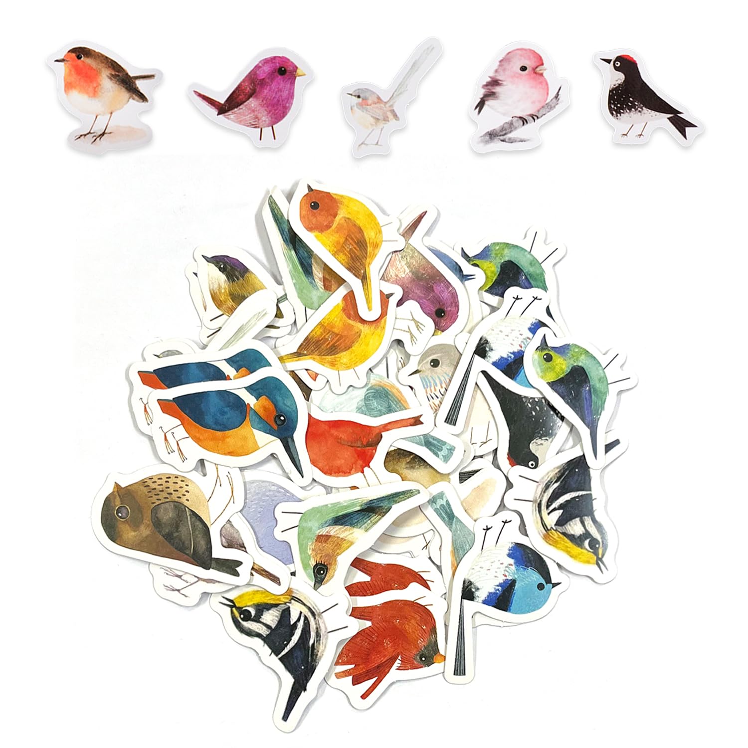 Cynosuretech Multicolor 92 Sparrow Stickers, Cartoon Stickers, Cute Animal Stickers, Can Be Used To Decorate Scrapbooks, Diaries, Computers, And Water Bottles