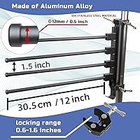 Vista 3 de Estante de secado de ropa para caravana, aluminio, accesorios de acero inoxidable 304, versátil, sin perforaciones, antioxidante, para escaleras