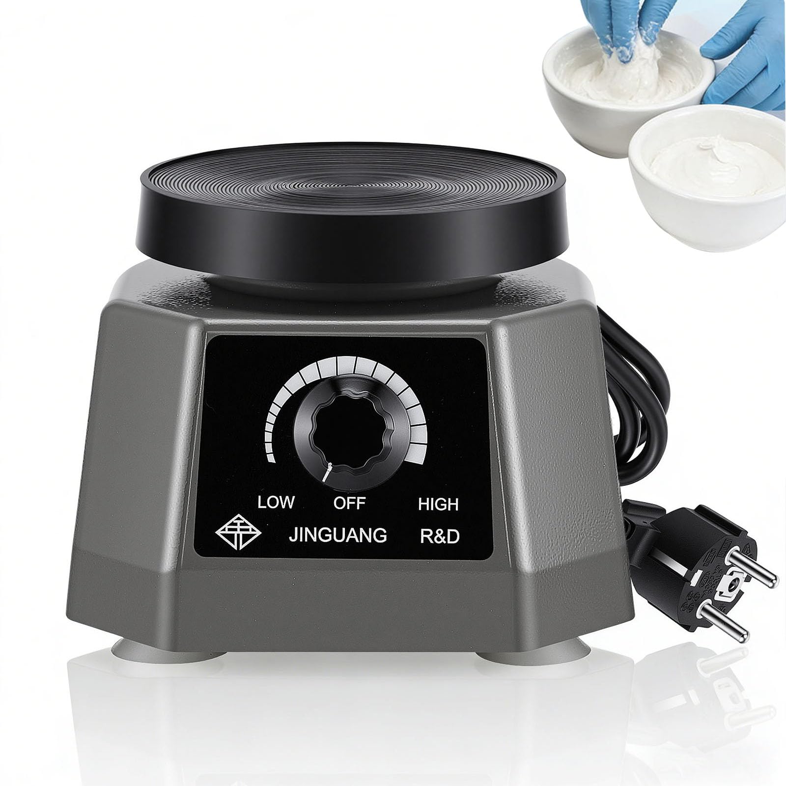 Oscillatore Dentale, 4" 220V 100W Per Gesso Oscillatore Elettrico Velocità Regolabile Attrezzatura Da Laboratorio Odontotecnico Per Miscelazione Fusione Modellazione E Fusione Di Resina