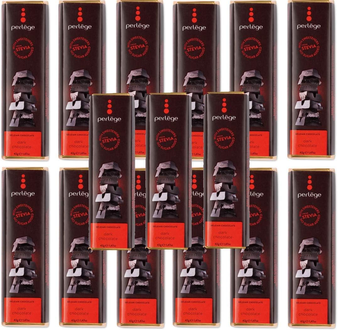 Perlege No Added Sugar Chocolate with Stevia (Dark Chocolate, 15 bars)