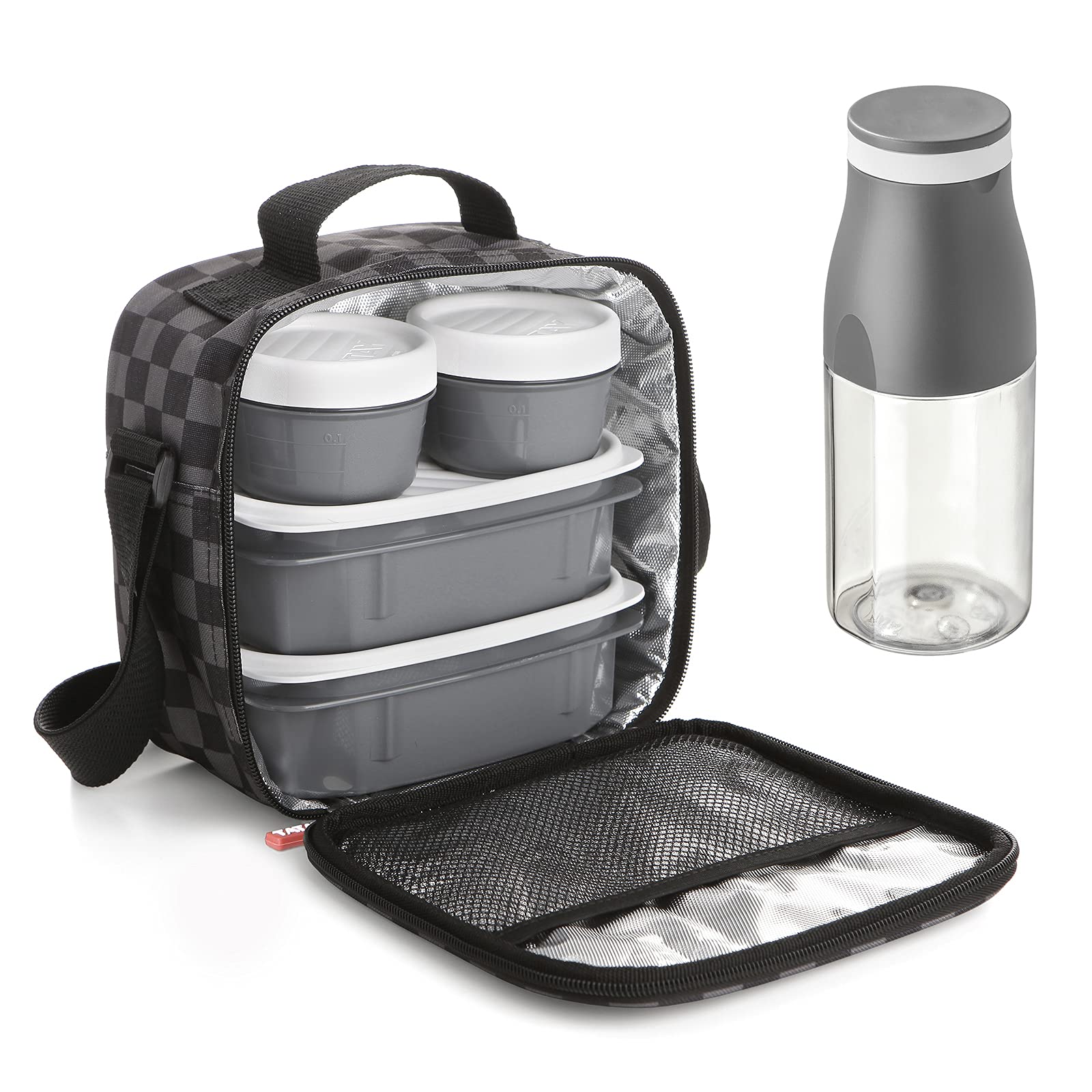 PracticFood Kit Urban Food Casual - Bolsa Térmica Porta Alimentos con Tapers Herméticos (Drink Chess)