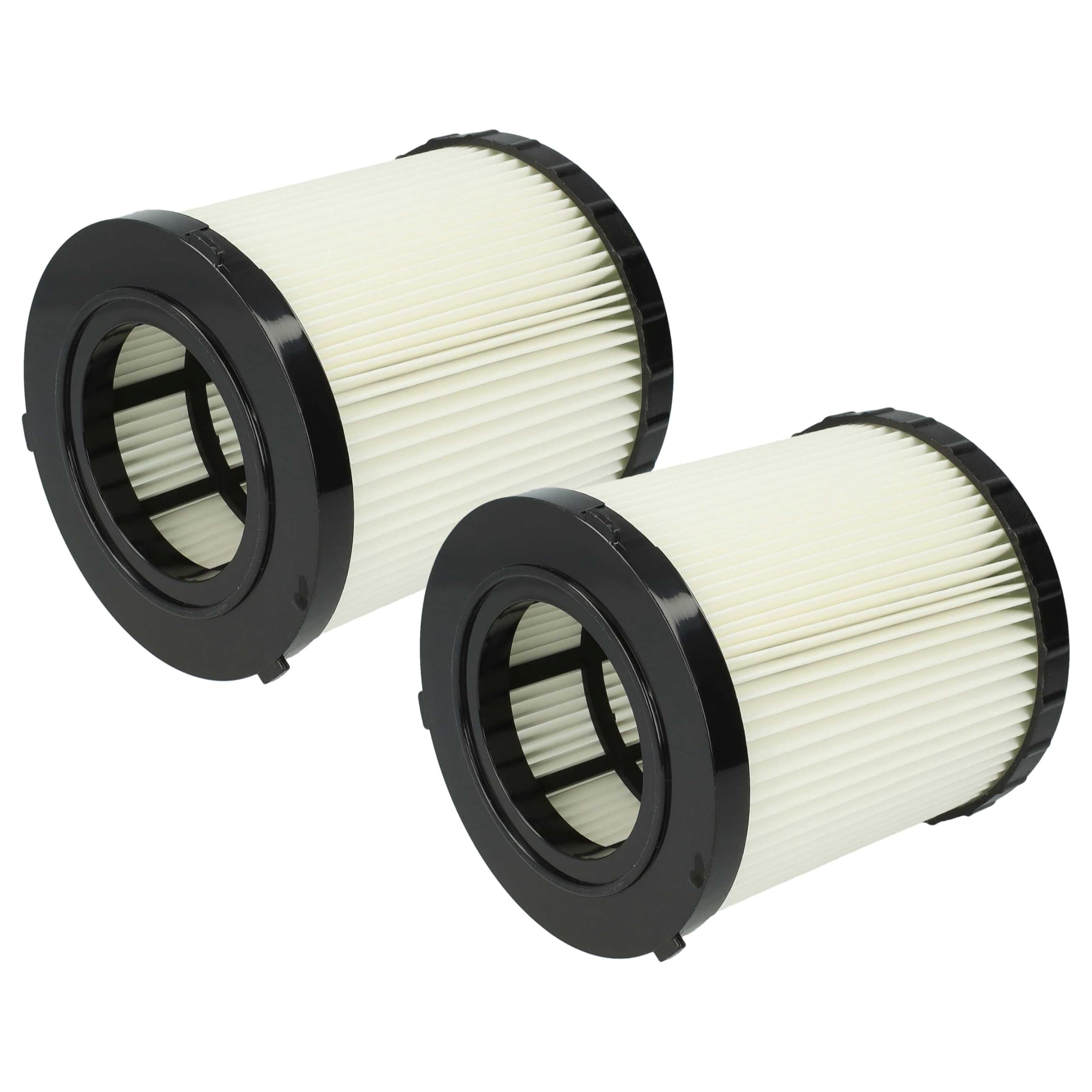 vhbw 2x filtre plissé compatible avec Dewalt DCV581h, DCV584l, DCV580h, DCV582, DCV580, DCV581 aspirateur - noir/blanc