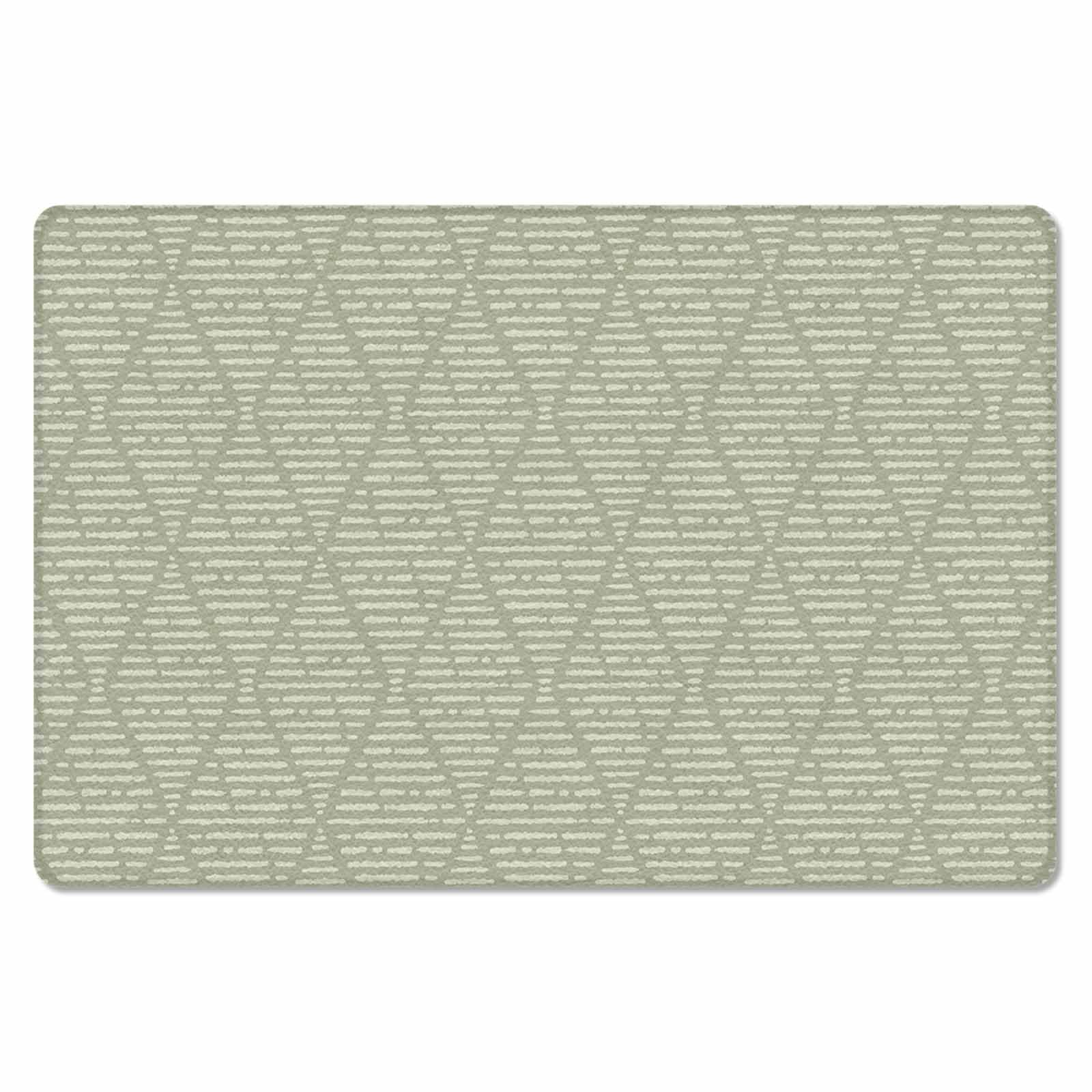 Sage Green Geometric Antifatigue Kitchen Bath Door Mat Cushioned Runner Rug,Washable Welcome Floor Sink Mat,Waterproof & Non-Slip Standing Doormat for Kitchen,Modern Minimalist Solid Striped 24