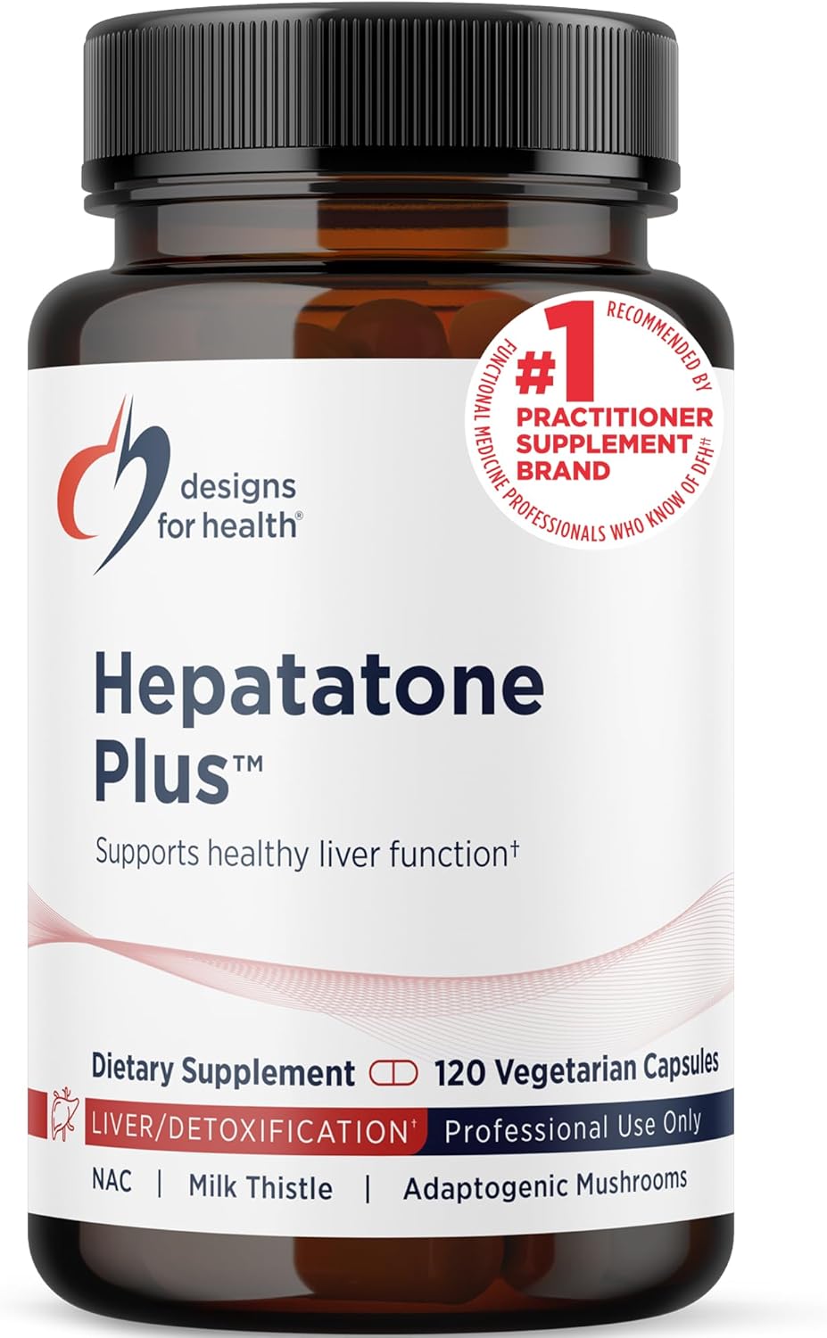 Designs for Health Liver Support Capsules - Hepatatone Plus with Milk Thistle, NAC, Schisandra - Mushroom Extracts for Cleanse + Immune Support - Liver Detox Supplement for Men + Women (120 Capsules)