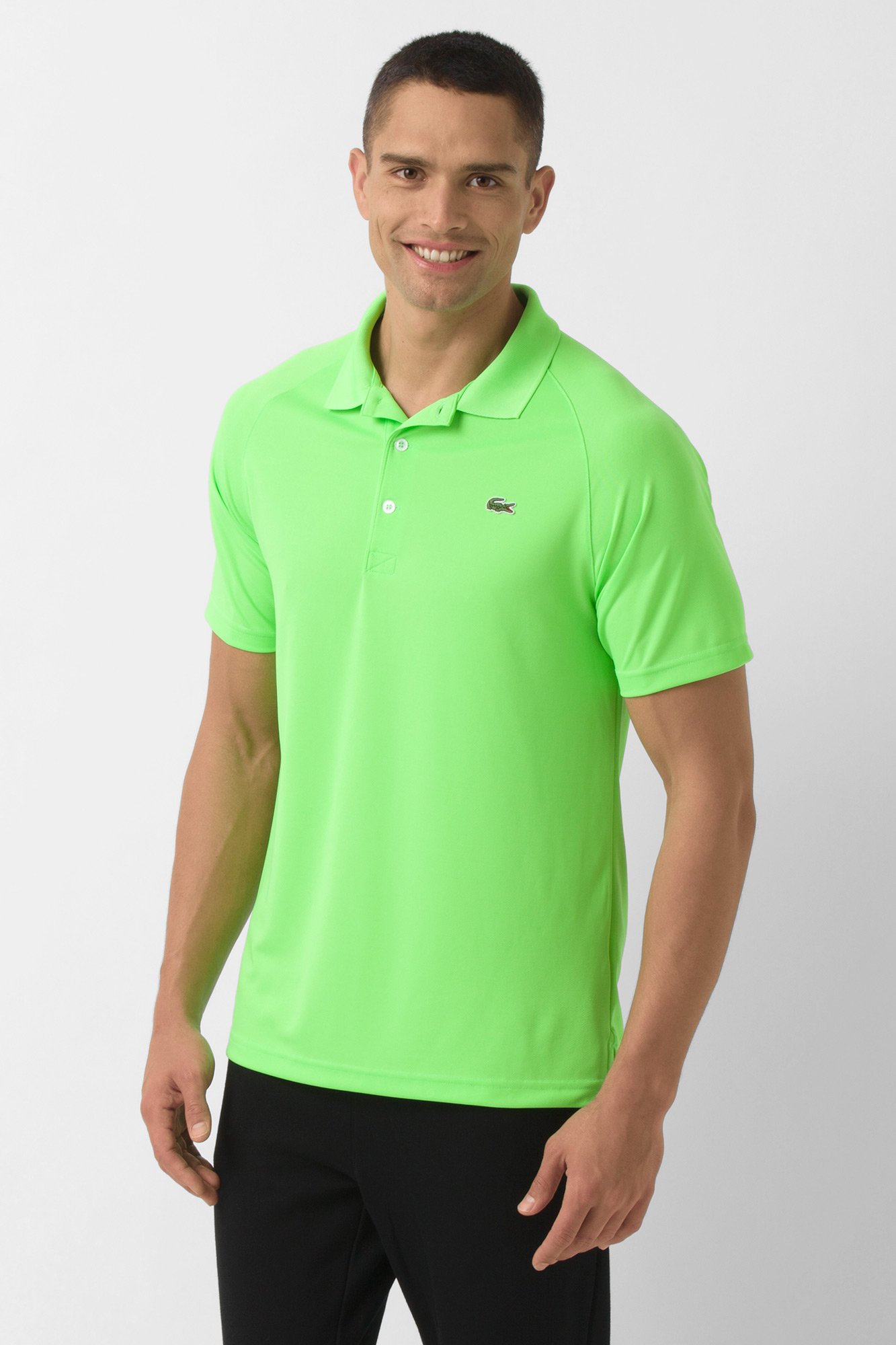 Lacoste Men's Short Sleeve Ultra Dry Raglan Sleeve Solid Polo