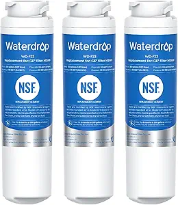Waterdrop MSWF Refrigerator Water Filter, Replacement for GE® MSWF, 101820A, 101821B, RWF1500A, NSF 42&372 Certified, Pack of 3 (Package May Vary)