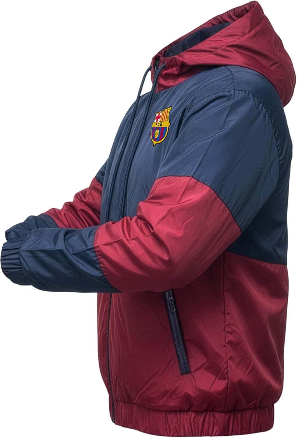 Icon Sports Barcelona Licensed Windbreaker Rain Jacket – Adult Sizes, Hooded Zip-Up - Image 5