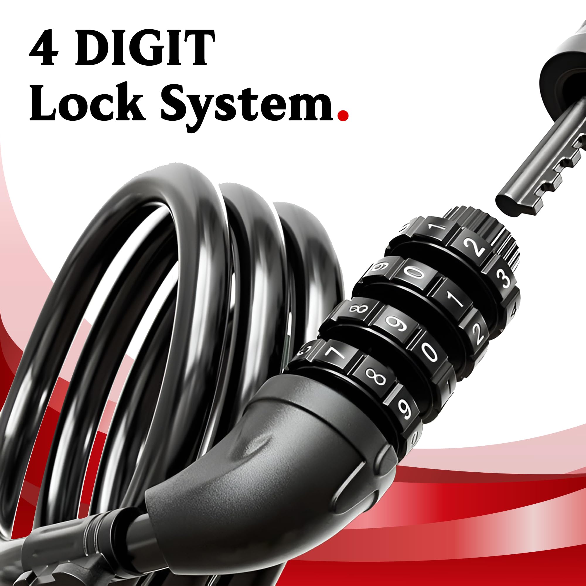 AUTOGUYS CL-3 Heavy Duty Wire Cable Lock Anti Theft Lock for Multipurpose use for Bike, Cycle Lock, Helmet Lock (Multicolour) - Image 2 thumbnail