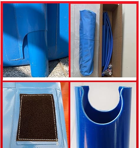 Miniatura 8 de Piscina sobre el suelo para estanque de peces con acero inoxidable, piscina para piscina de cultivo de peces, 12 tamaños (color azul, tamaño