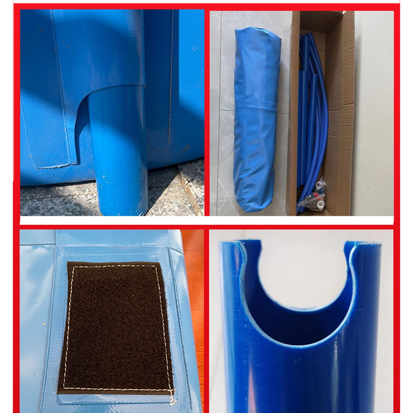 Piscina de marco negro, estanque de lona de PVC con válvula de drenaje para koi y peces dorados, marco de acero duradero de 1,2 x 0,6 m (680 l), piscina portátil para acuario