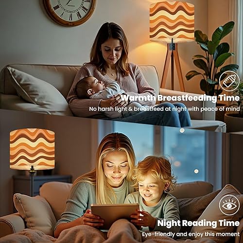 Miniatura 5 de Drum Lamp Shade Retro Fun Funky 70s Curvy Stripe Psychedelic Colorful Seamless Lampshade for Floor Lamps Table Lamps Pendant Light 11"x8.9"