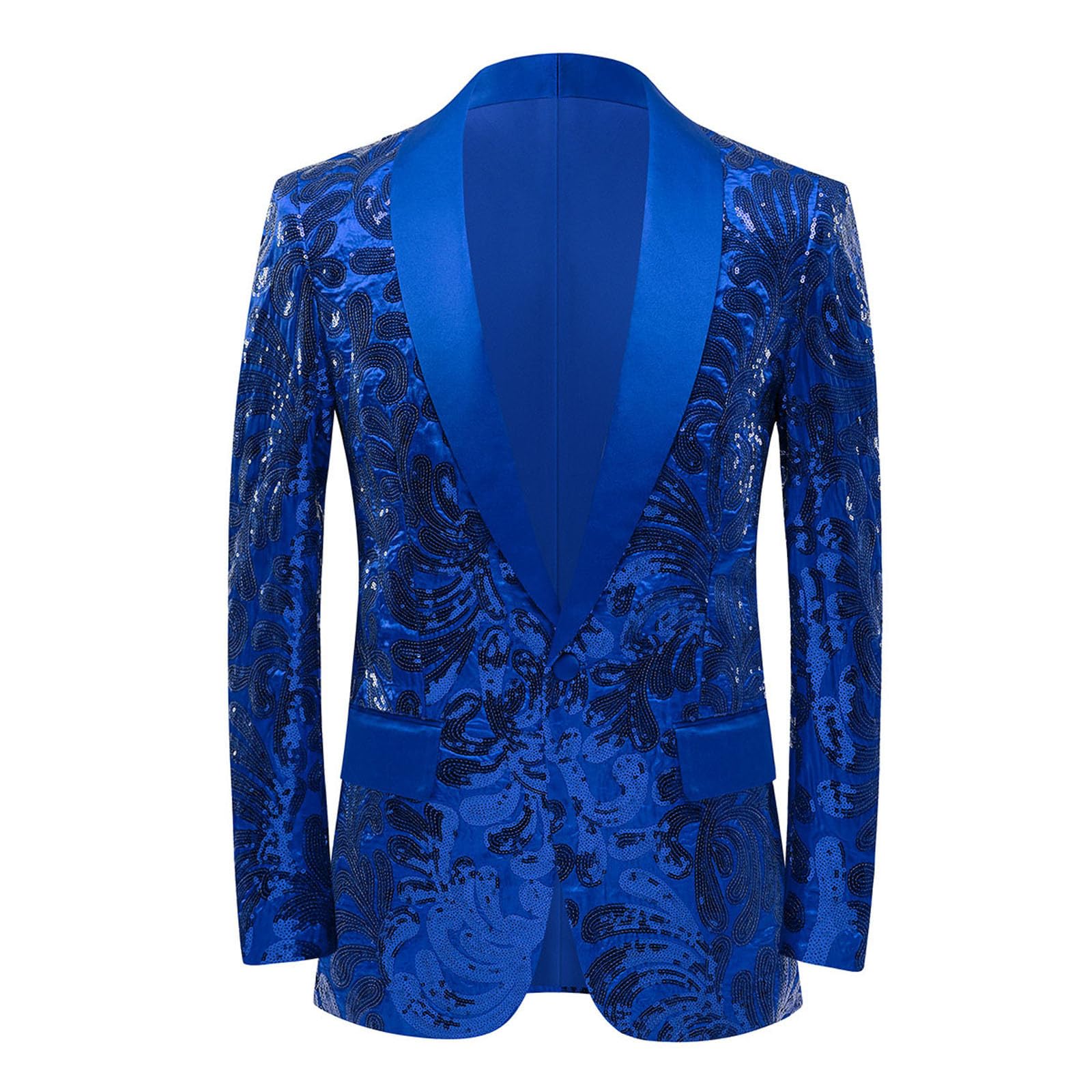 Giacca con paillette, da uomo, per Carnevale, discoteca, anni '70, da discoteca, elegante, stile retrò, alla moda, con brillantini, slim fit, blazer per ballo di fine anno