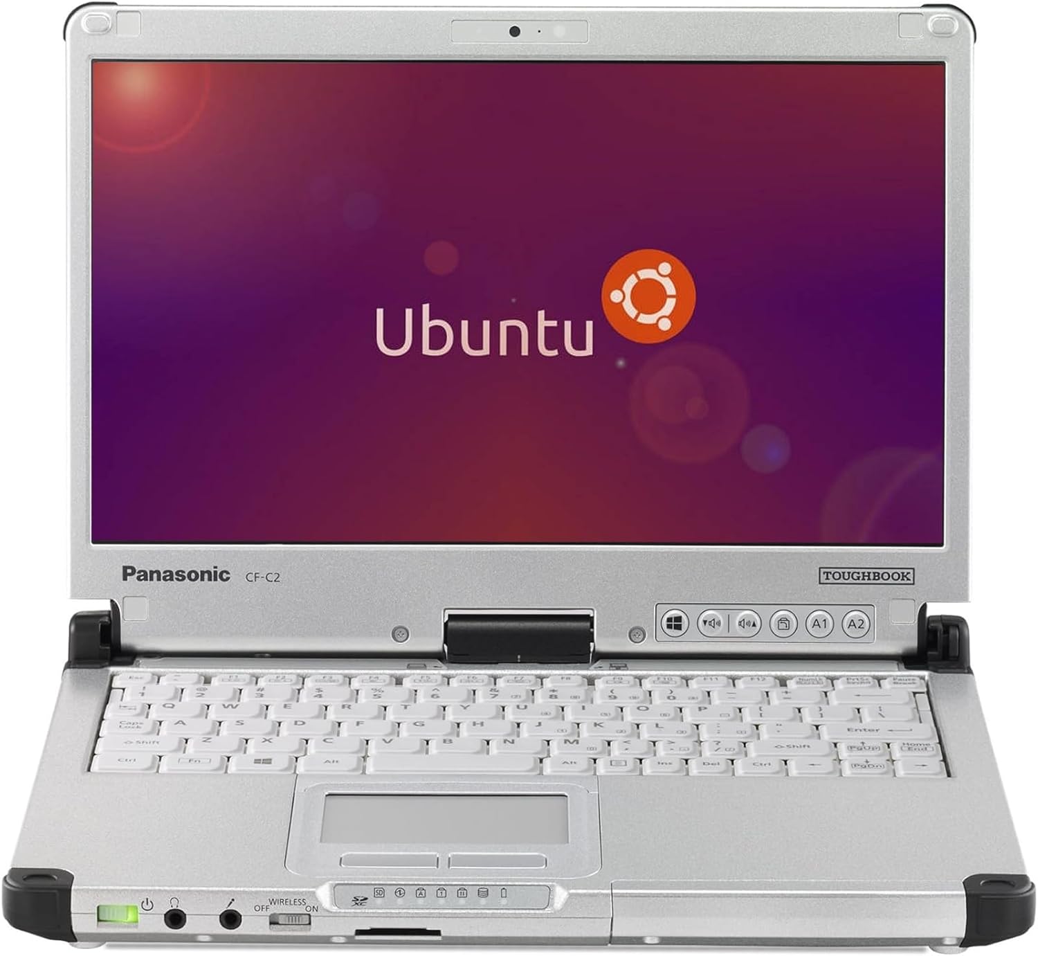 Panasonic Toughbook CF-C2 MK2 Laptop Convertible Tablet, Core i5 up to 2.9GH, 12.5" HD Touchscreen, 8GB, 256GB SSD, 4G LTE, Webcam, Linux Ubuntu OS (Renewed)