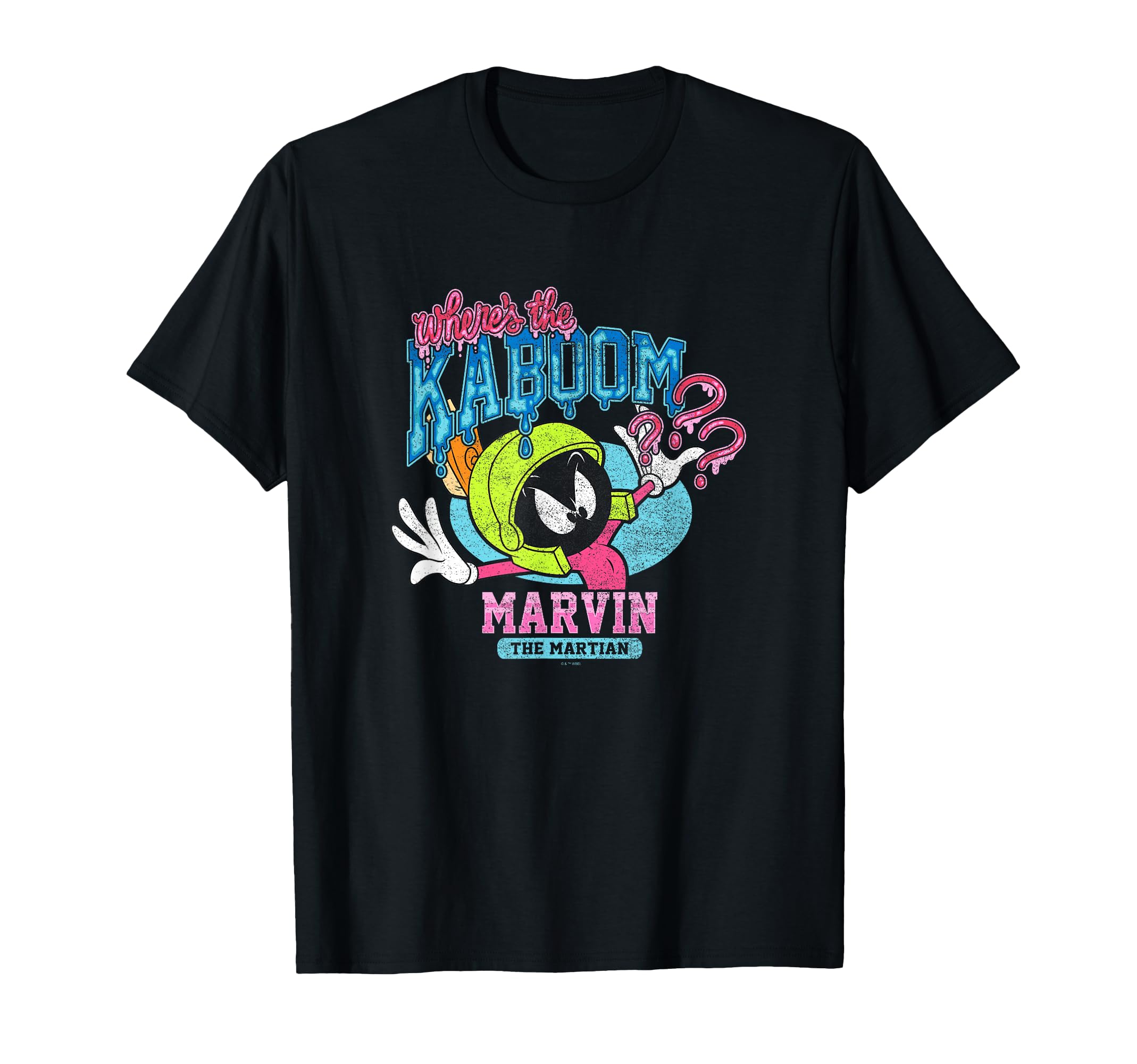 Looney Tunes Marvin The Martian Kaboom Drip Distressed T-Shirt