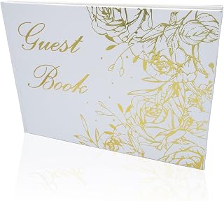 LIFETOO Engraved White Leather Polaroid Guest Book For Wedding Book w Gold Marker 12" x 8": Wedding Scrapbook for polaroids; Personalized Wedding Guest Book, Bridal Shower guest book wedding reception