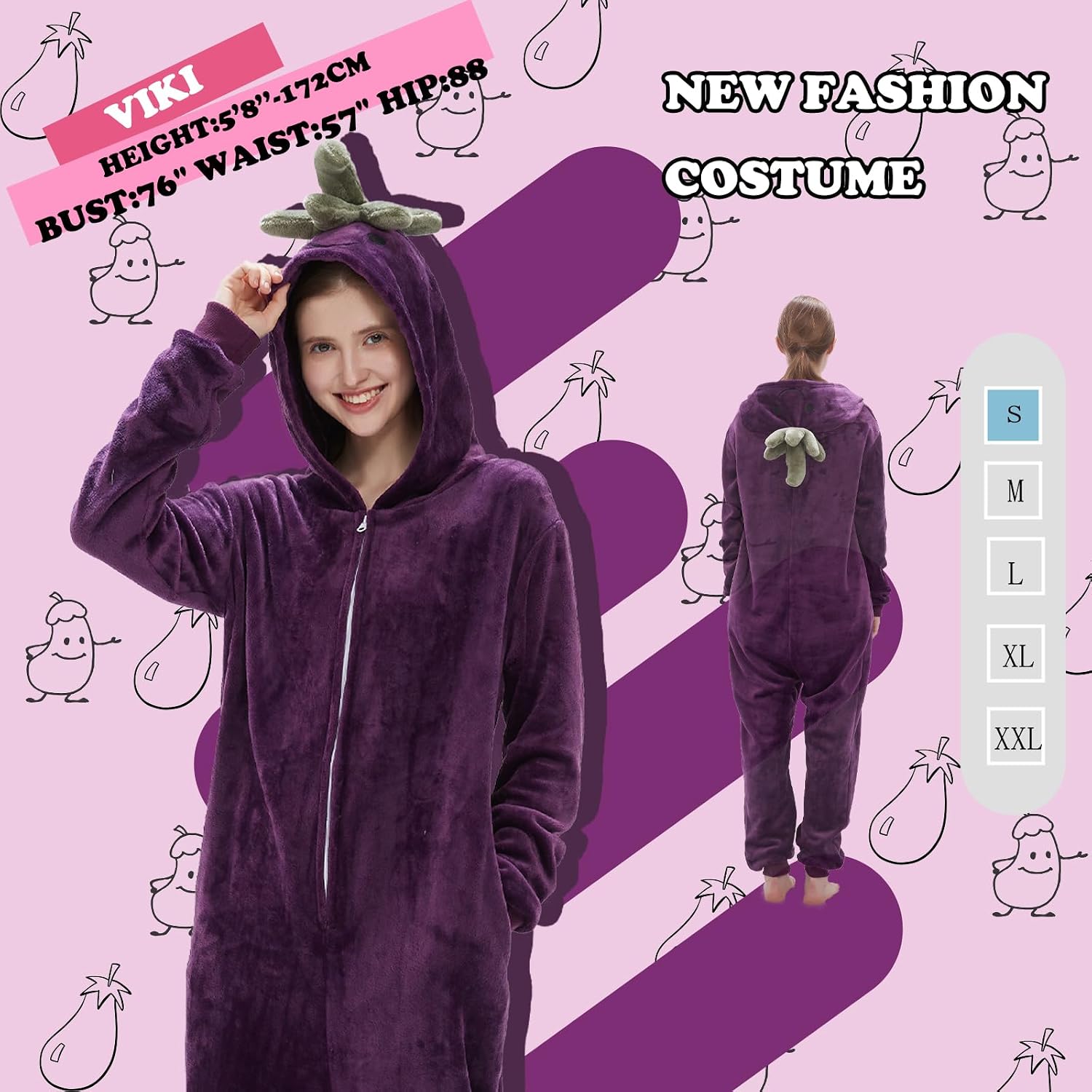 Adult Onesie Pajamas Halloween Costume One-Piece Slim Fit Sleepwear Cosplay Suit for Mens Womens