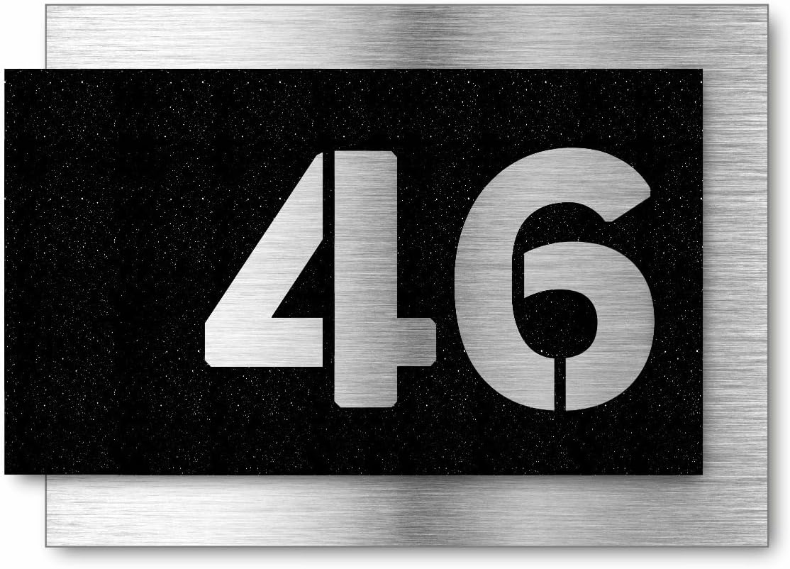 Premium huisnummer | weerbestendig roestvrij | individueel aanpasbaar | aluminium composiet zilver geborsteld en acrylglas | 3D-effect | weerbestendig | art. nr. H1002