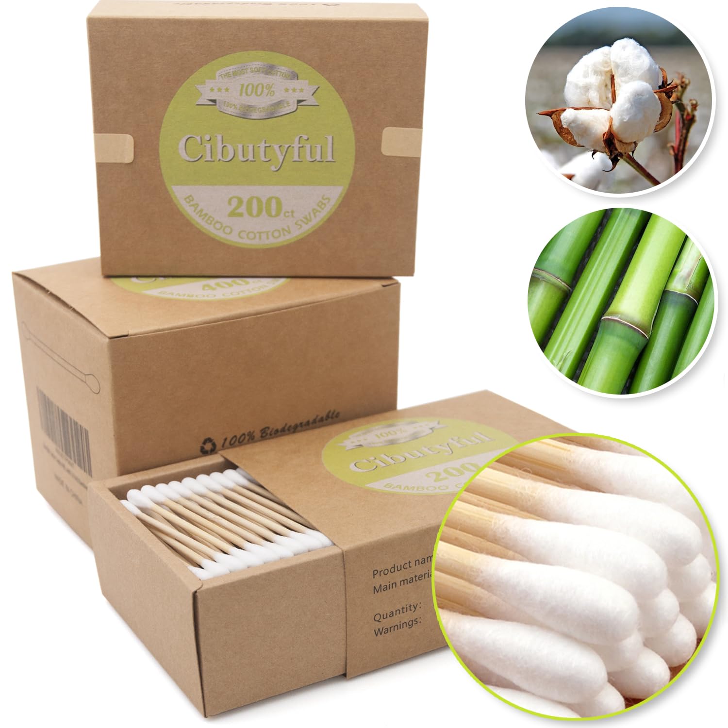 Best Cotton Swabs 400 Count Double Round Tips Cotton Swabs With S... 2026