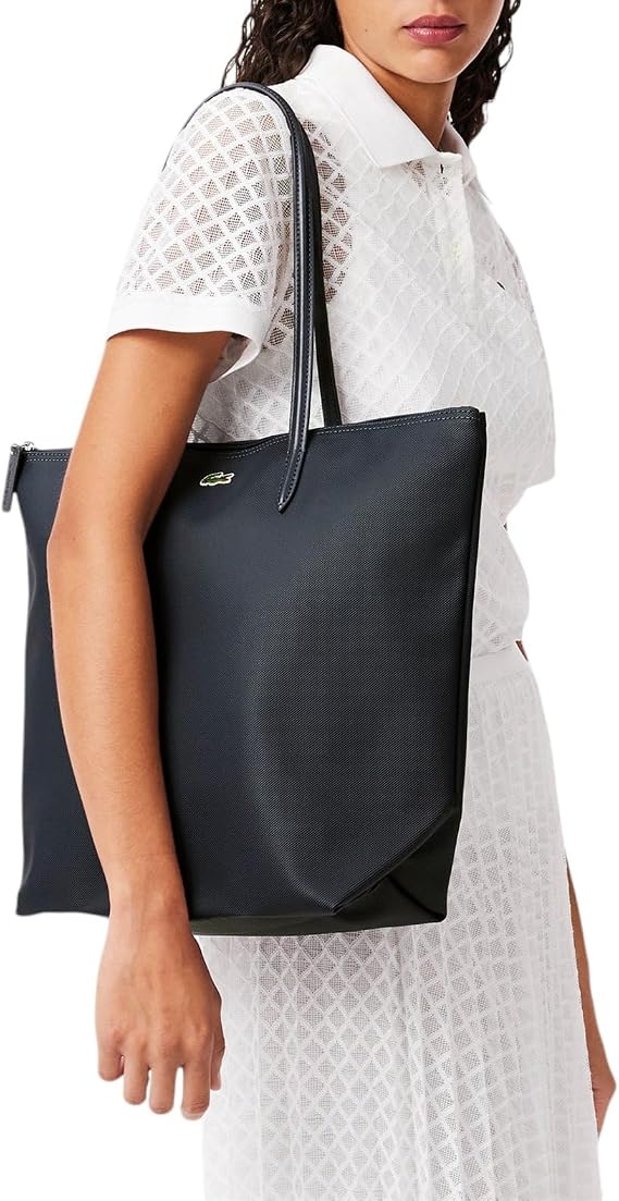 Lacoste Women's L.12.12 Concept Vertical Shopping Bag, NF1890PO, Navy Blue/Darkness-Pegasus, One Size
