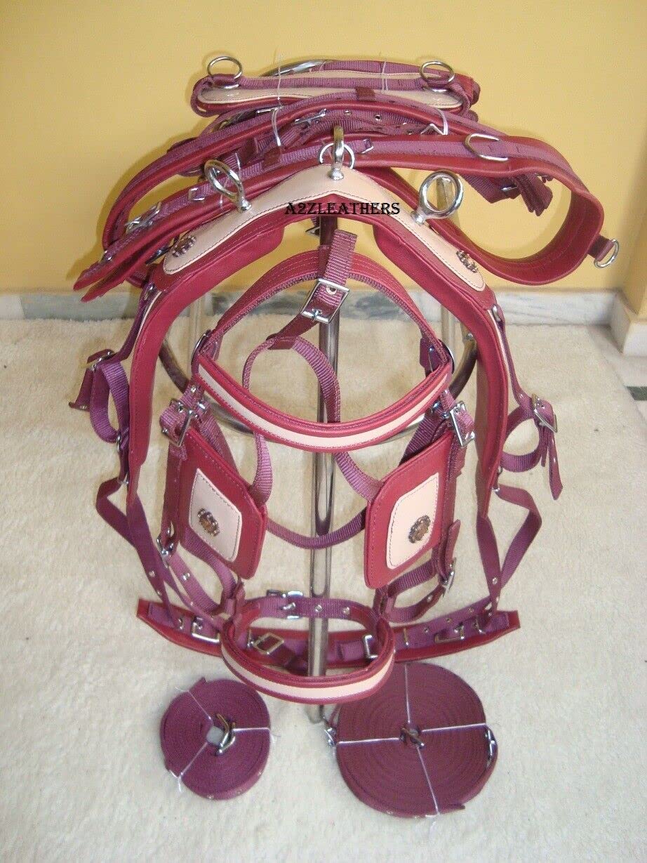 Synthetisches Patent Nylon Pferd Driving Harness mit Designer-Zaumzeug Cherry/Beige