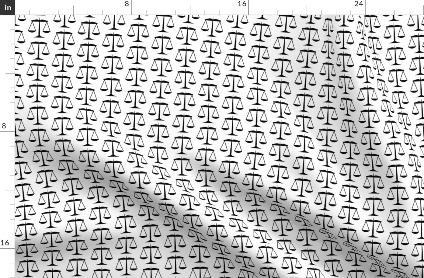 Spoonflower Fabric - Black Scales Justice White Law Courts Judge Printed on Organic Cotton Sateen Fabric by The Yard - Sewing Quilting Apparel Home Decor